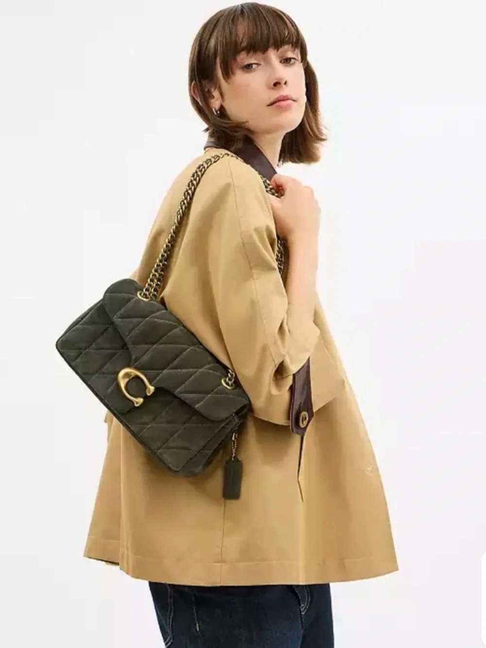 Coach (NWT) Tabby Shoulder Bag 26 With Quilting in Olive - Picture 15 of 17